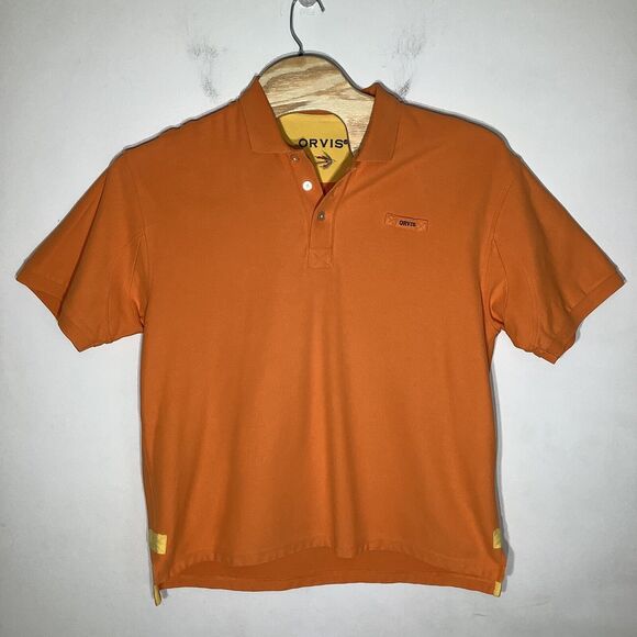 Orvis Mens Short Sleeve Polo Orange Size XL - Picture 2 of 6